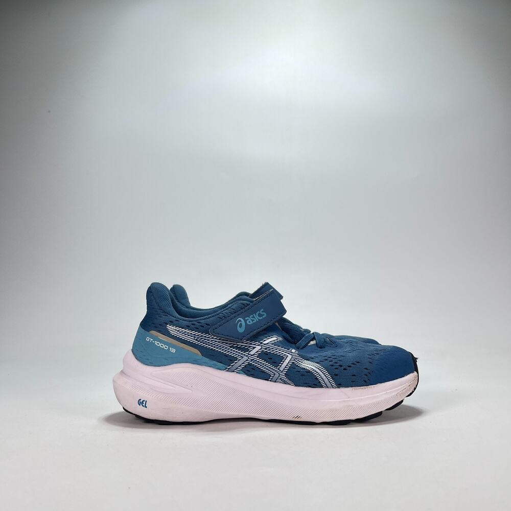 Asics GT-1000 13 PS Ocean Blue Hook & Loop Running Shoes 1014A344 Kids Size 13